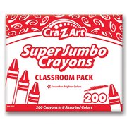 Cra-Z-Art Super Jumbo Crayon Classroom Pack, 200 Crayons in 8 Colors, 200PK 740131